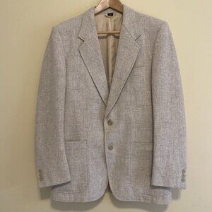 Moores Men’s Blazer Linen Wool Cotton Beige 38R Neutral Minimalist Wedding Guest